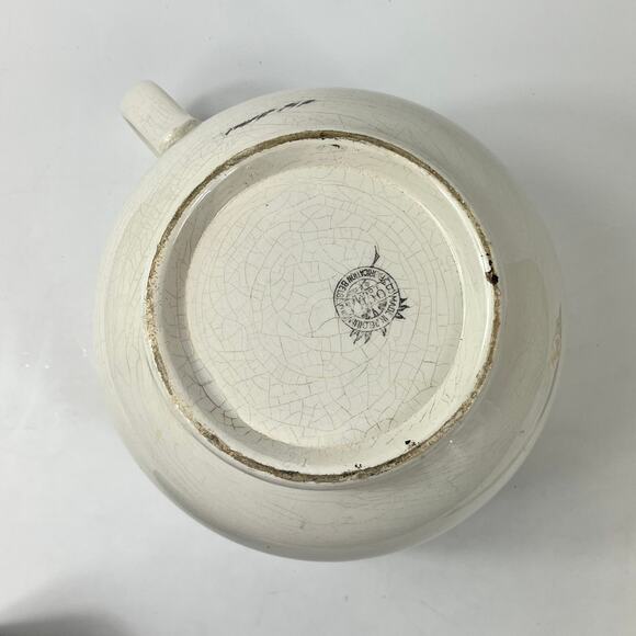 Vintage Boch Belgium Chamber Pot Ironstone Glazed Belgium Ware 6"x8" Pre-War Era - Picture 6 of 15